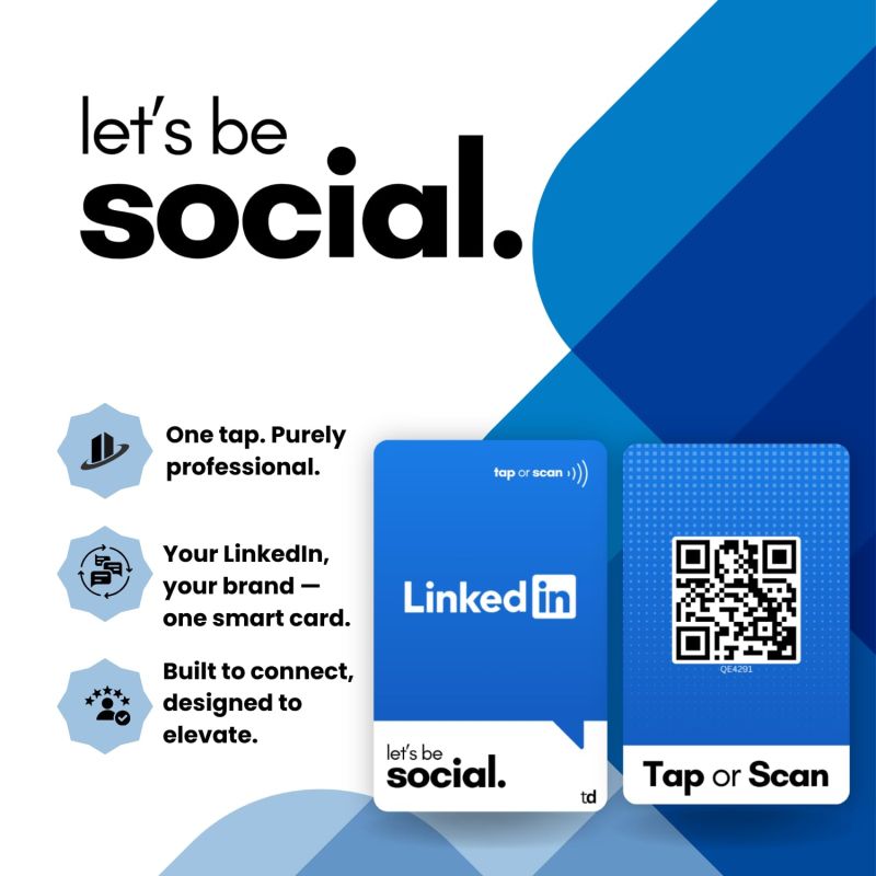 Information graphic from the Amazon listing for tinydabba LinkedIn Card