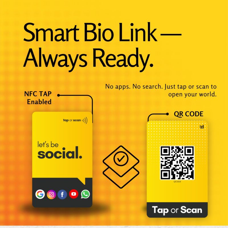 Information graphic from the Amazon listing for tinydabba Social Media Card