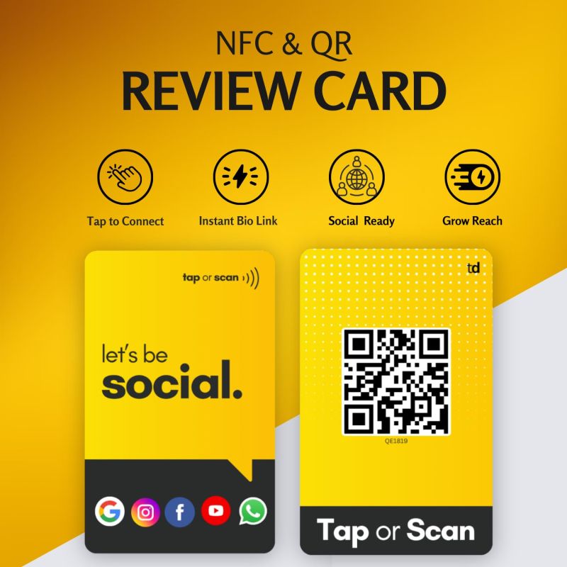 Information graphic from the Amazon listing for tinydabba Social Media Card