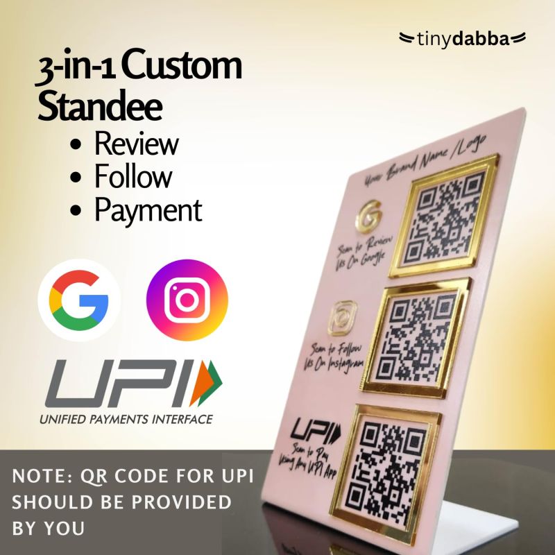 Information graphic from the Amazon listing for tinydabba Custom Combo 3-in-1 Standee