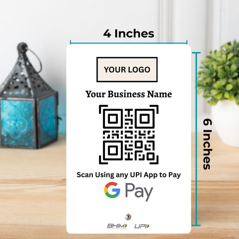 Information graphic from the Amazon listing for tinydabba UPI Payment Standee