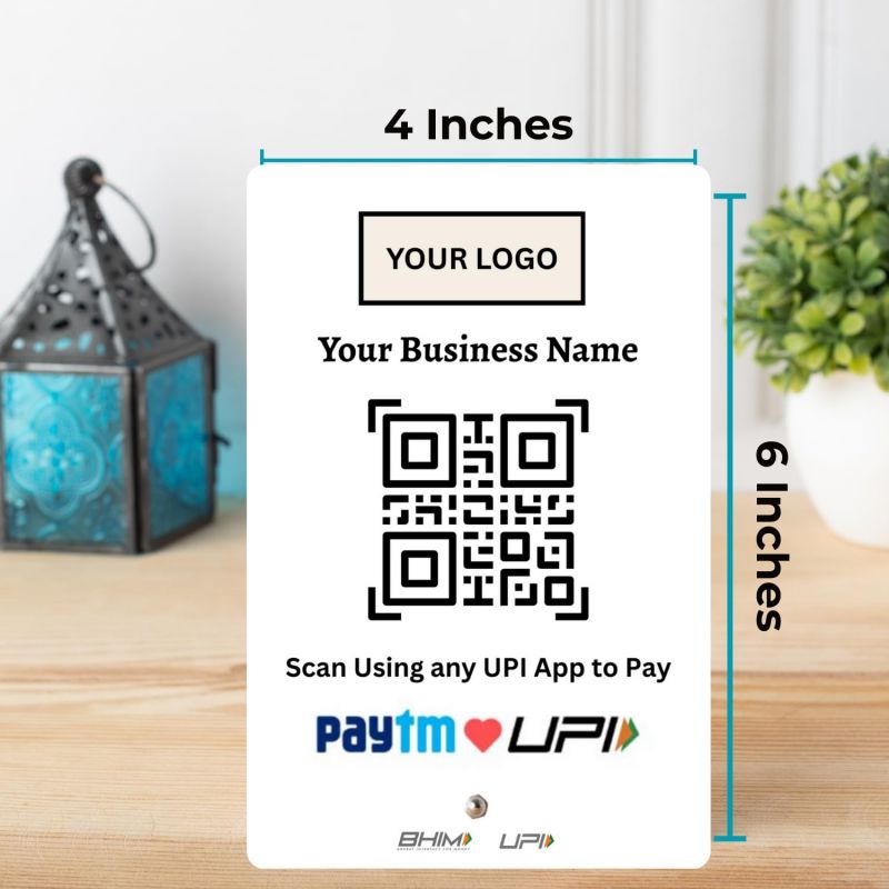 Information graphic from the Amazon listing for tinydabba UPI Payment Standee