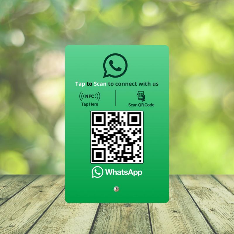 tinydabba WhatsApp Standee with NFC & QR Code