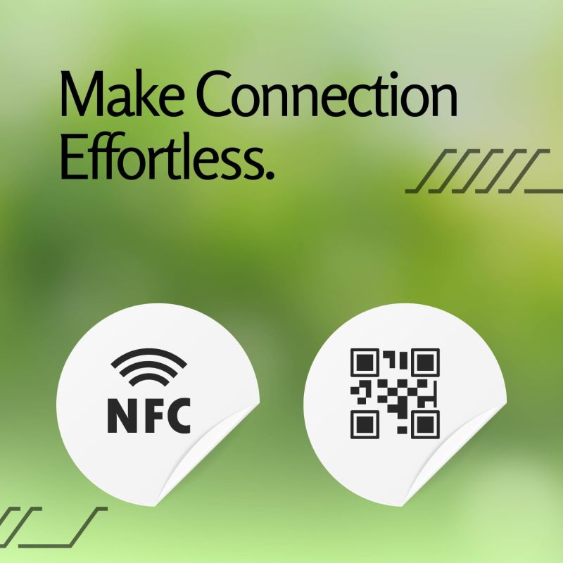 Information graphic from the Amazon listing for tinydabba WhatsApp Standee with NFC & QR Code
