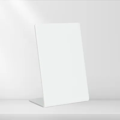 tinydabba 4x6 inch white acrylic QR standee, from the Amazon listing