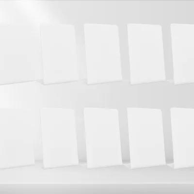 tinydabba 4x6 inch white acrylic QR standee, from the Amazon listing