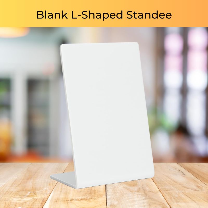 Information graphic from the Amazon listing for tinydabba 4x6 inch white acrylic QR standee