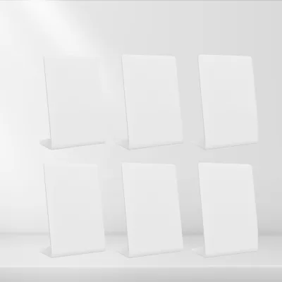 tinydabba 4x6 inch white acrylic QR standee, from the Amazon listing