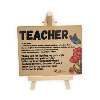 tinydabba Wooden Definition Plaque with Easel, from the Amazon listing