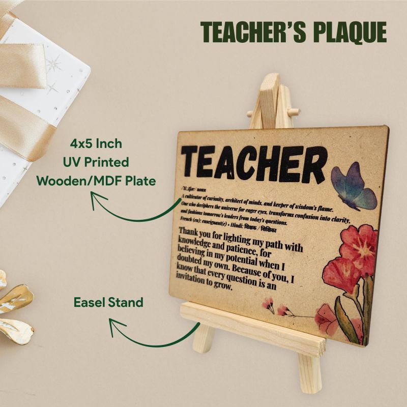 Information graphic from the Amazon listing for tinydabba Wooden Definition Plaque with Easel