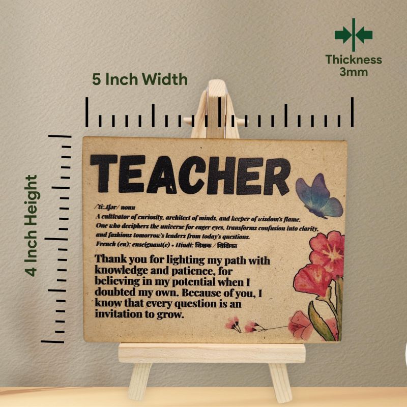 Information graphic from the Amazon listing for tinydabba Wooden Definition Plaque with Easel