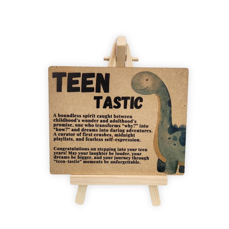 tinydabba Wooden Teen Gift Plaque with Easel