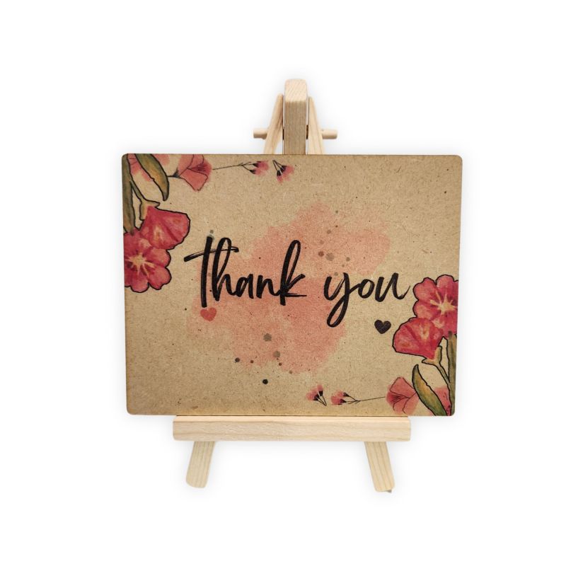 tinydabba Wooden Thank You Plaque with Easel