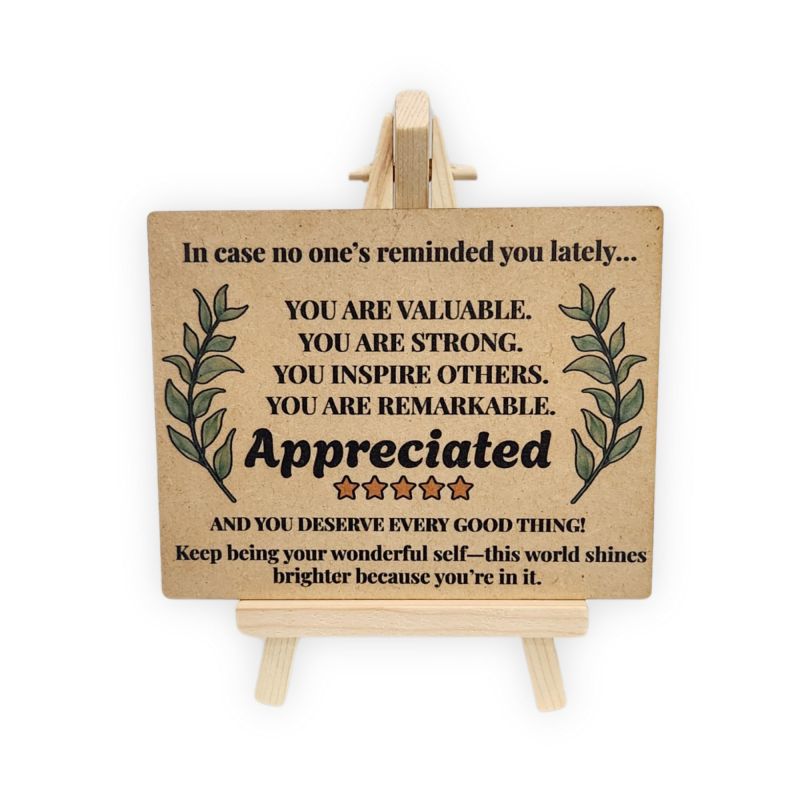 tinydabba Wooden Inspirational Desk Plaque with Easel