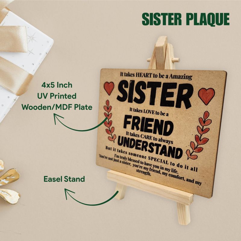Information graphic from the Amazon listing for tinydabba Wooden Desk Plaque with Easel