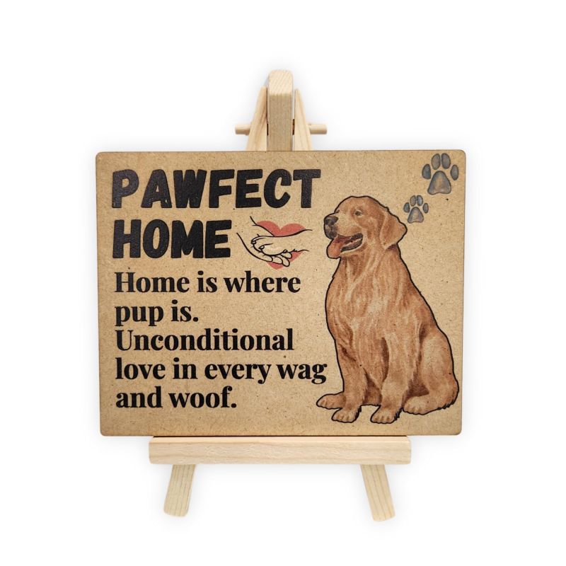 tinydabba Wooden Pawfect Home Plaque with Easel