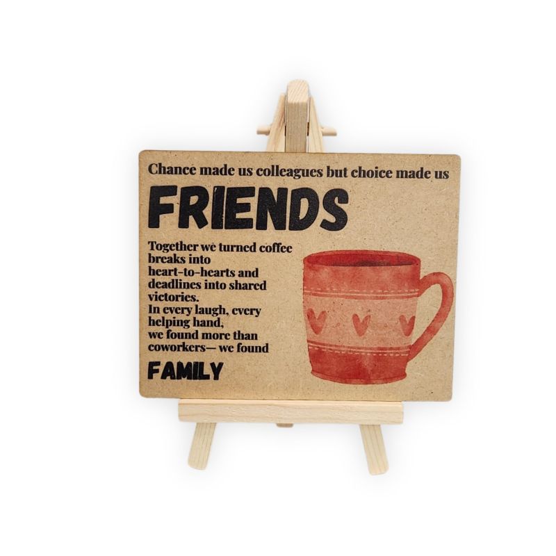 tinydabba Wooden Friends Plaque with Easel