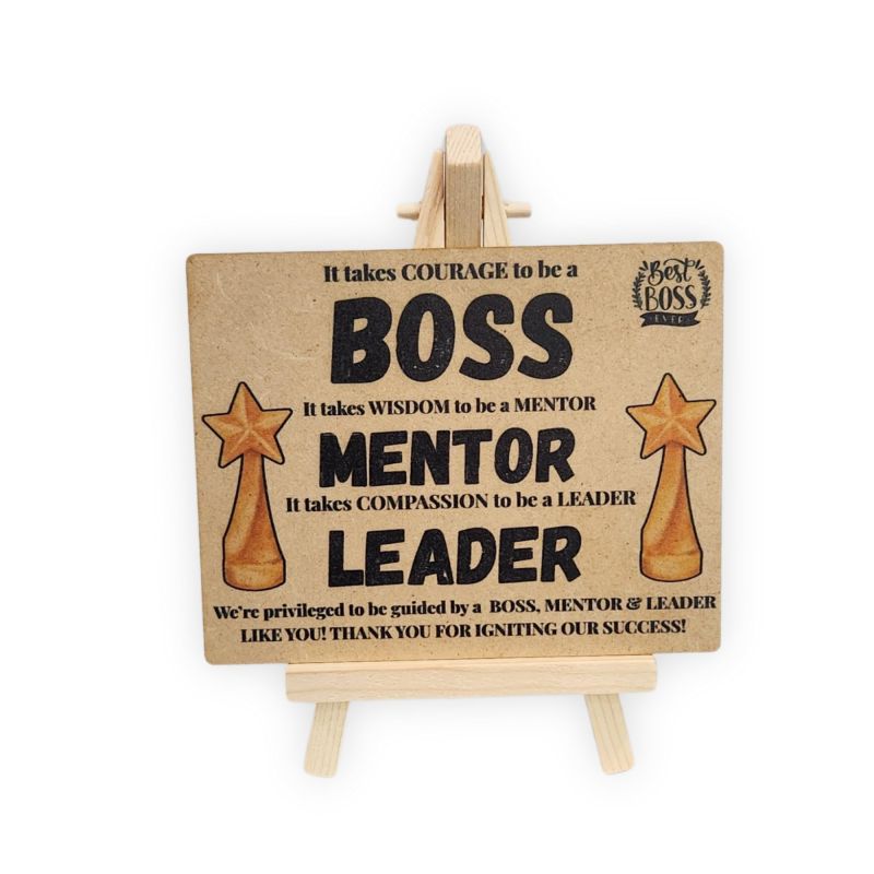 tinydabba Wooden Desk Plaque with Easel
