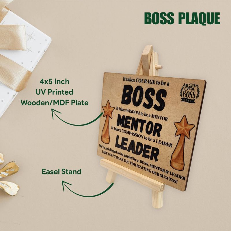 Information graphic from the Amazon listing for tinydabba Wooden Desk Plaque with Easel