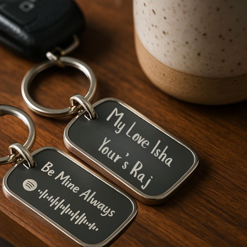 tinydabba Custom Spotify Code Metal Keychain