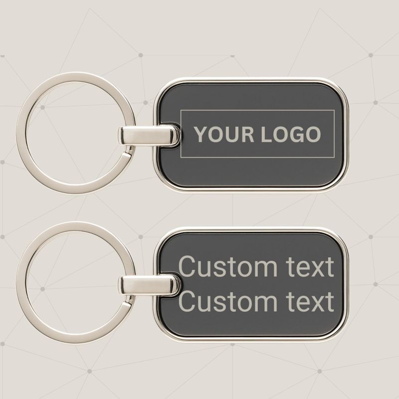 Information graphic from the Amazon listing for tinydabba Custom Engraved Metal Keychain