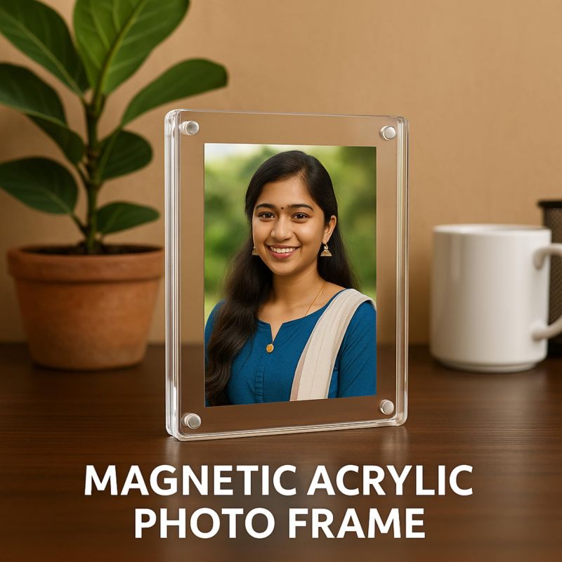 Information graphic from the Amazon listing for tinydabba Magnetic Acrylic Photo Frame