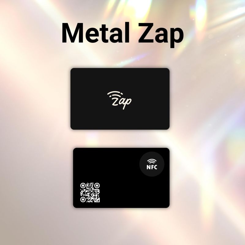 Information graphic from the Amazon listing for tinydabba Zap NFC Smart Digital Business Card