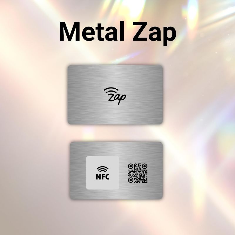 Information graphic from the Amazon listing for tinydabba Zap NFC Smart Digital Business Card