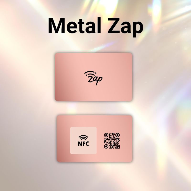 Information graphic from the Amazon listing for tinydabba Zap NFC Smart Digital Business Card