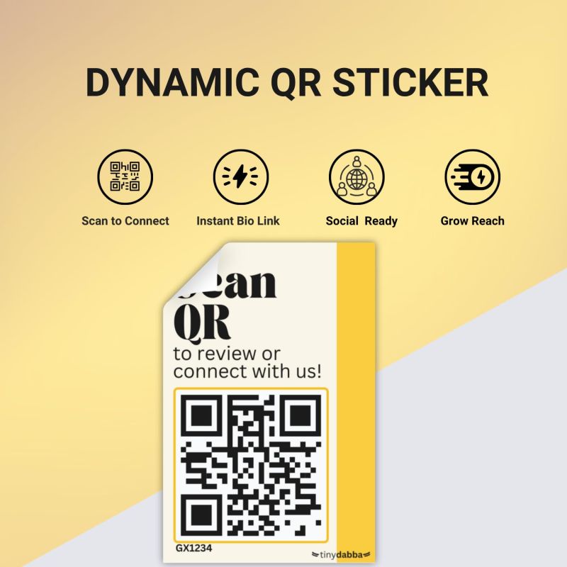 Information graphic from the Amazon listing for tinydabba Dynamic QR Code Stickers