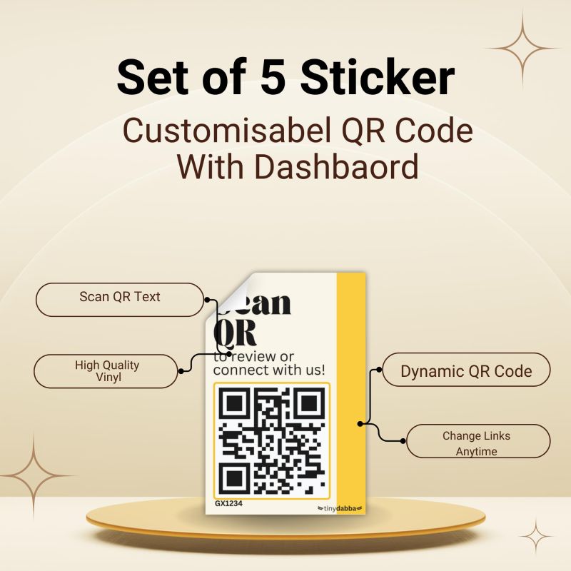Information graphic from the Amazon listing for tinydabba Dynamic QR Code Stickers