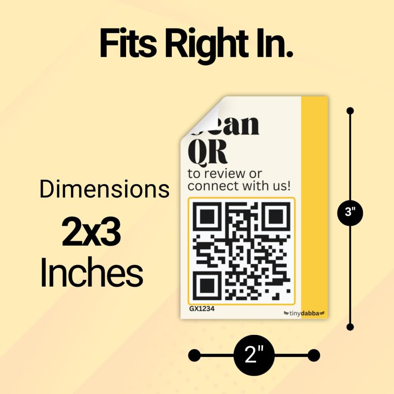 Information graphic from the Amazon listing for tinydabba Dynamic QR Code Stickers
