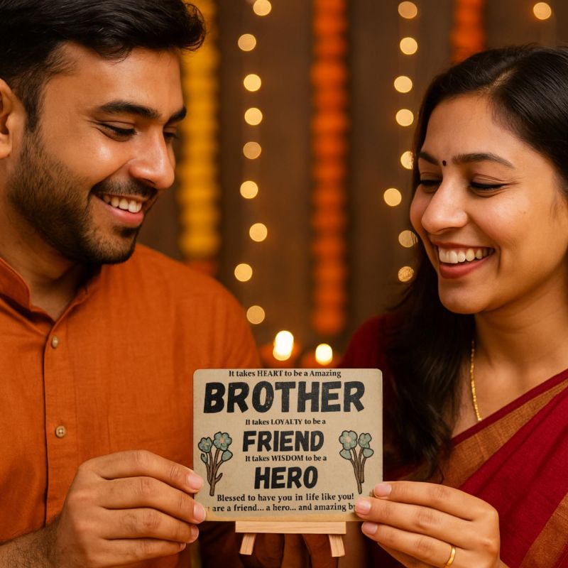 Information graphic from the Amazon listing for tinydabba all-in-one Rakhi Gift Combo for Brother