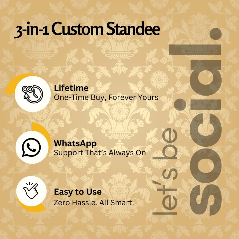 Information graphic from the Amazon listing for tinydabba Custom 3 QR & NFC Standee