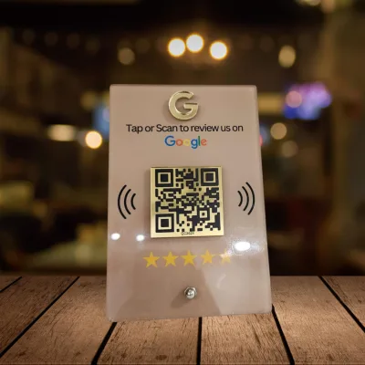 tinydabba NFC & QR Tap or Scan Standee for Business, from the Amazon listing