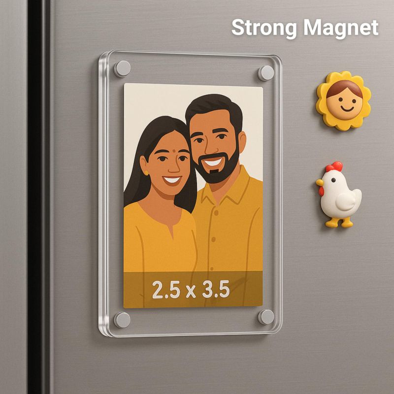 Information graphic from the Amazon listing for tinydabba Magnetic Acrylic Photo Frame