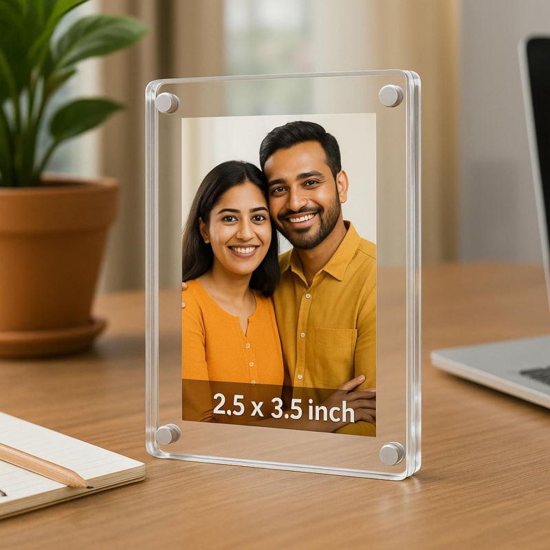 Information graphic from the Amazon listing for tinydabba Magnetic Acrylic Photo Frame
