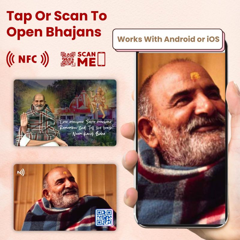 Information graphic from the Amazon listing for Neem Karoli Baba Card