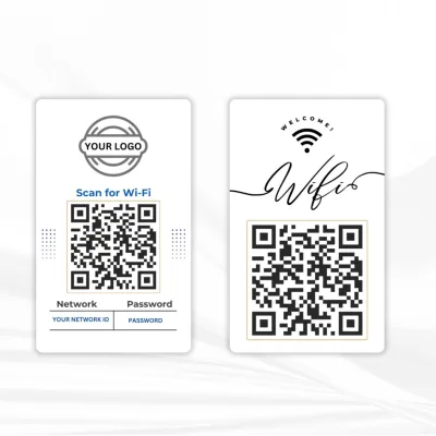 QR Code WiFi Password Card, UV Printed PVC, Easy Guest Network Access, Double-Sided, from the Amazon listing
