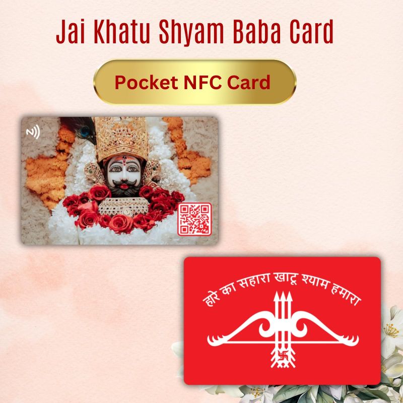 Information graphic from the Amazon listing for Khatu Shyam Baba Pocket Card