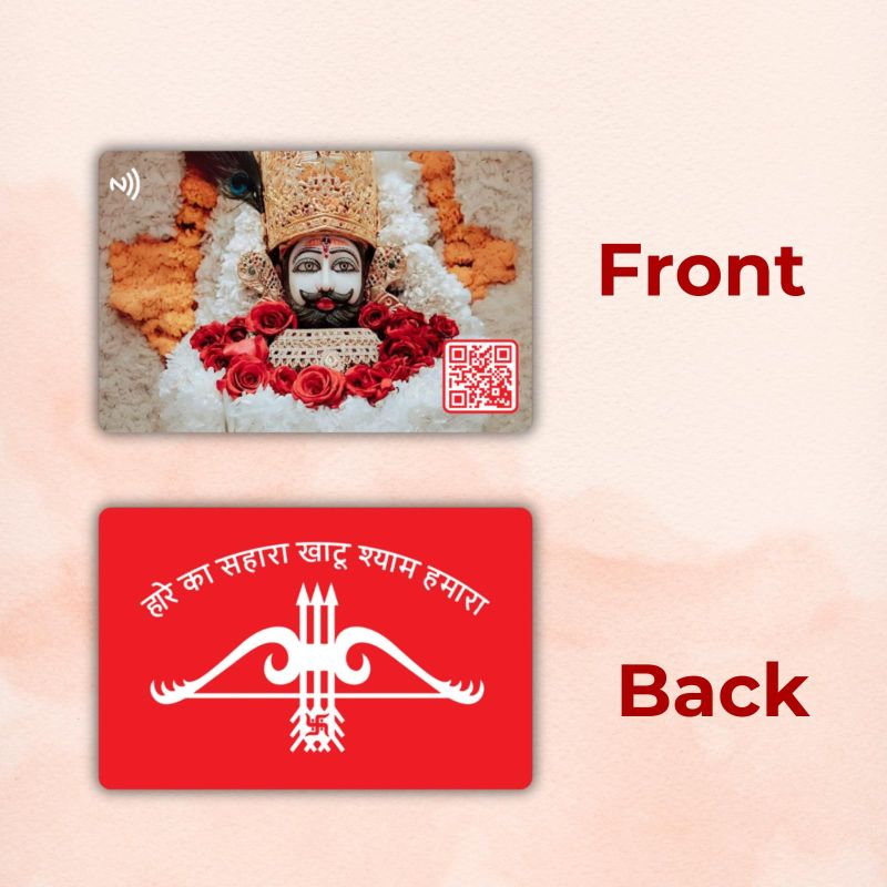 Information graphic from the Amazon listing for Khatu Shyam Baba Pocket Card