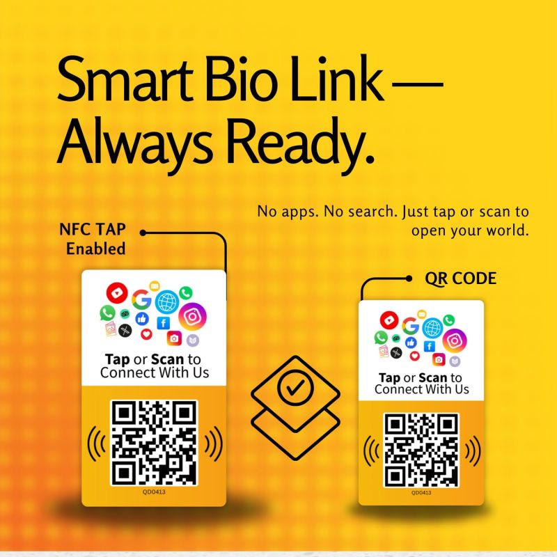 Information graphic from the Amazon listing for tinydabba Social Media Card