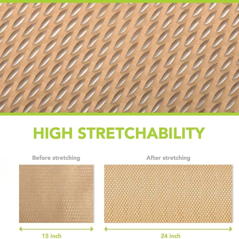 Information graphic from the Amazon listing for Tinydabba Honeycomb Packing Paper, Black, Paper Material, 15 Inches x 10 Metres Roll, Cushioning and Wrapping for Shipping Protection