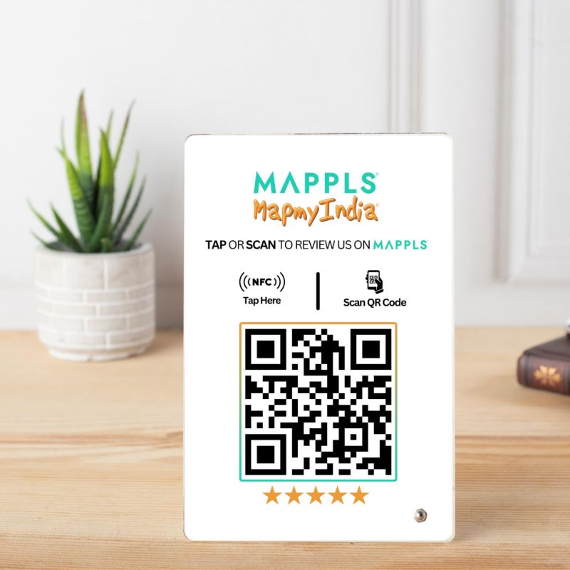 tinydabba Mappls Review NFC Standee with QR Code