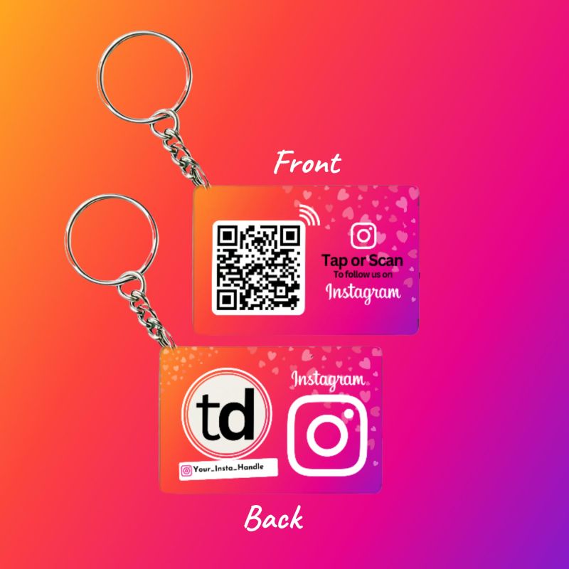 Information graphic from the Amazon listing for tinydabba Custom Instagram Acrylic Keychain, Personalized Profile Photo and Handle Design, 7.6 x 5.1 cm, 3mm Thick Clear Acrylic