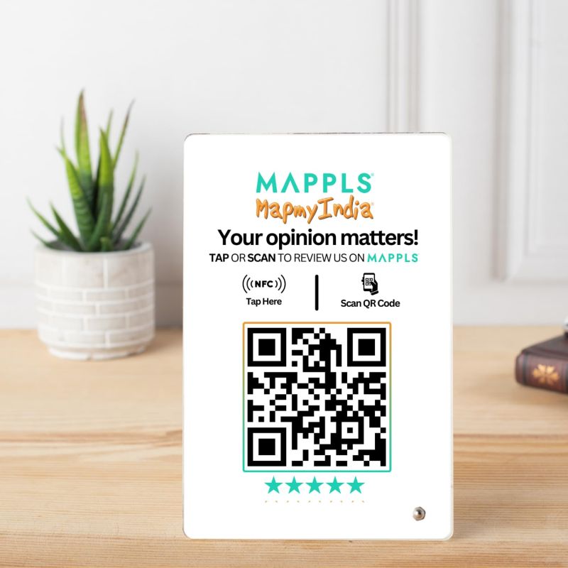 tinydabba Mappls Review NFC Standee with QR Code