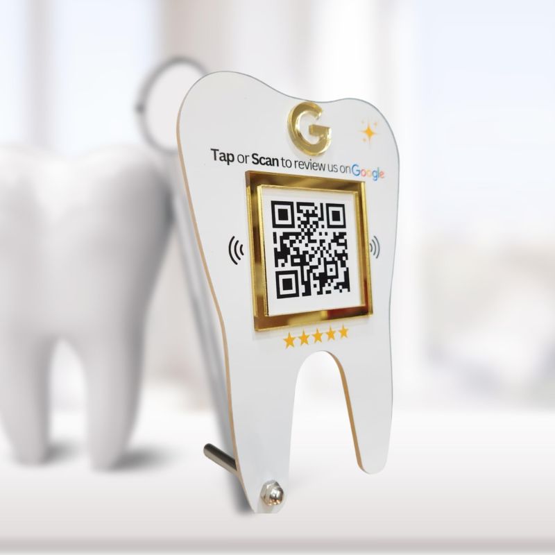 tinydabba Premium Dental Tooth Shaped NFC & QR Standee