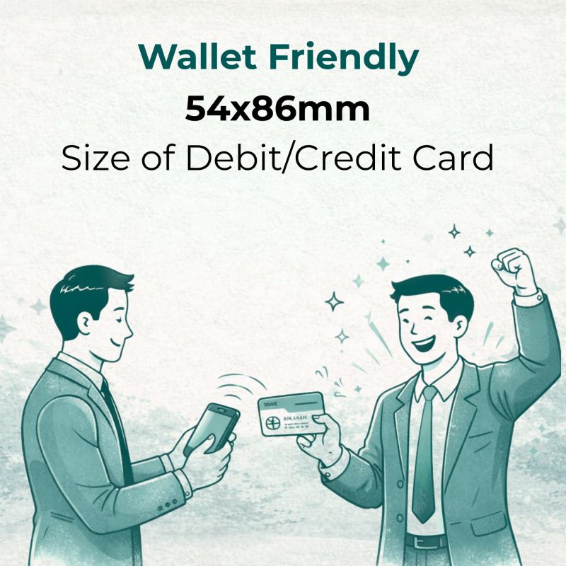 Information graphic from the Amazon listing for tinydabba BharatCard One NFC & QR Digital Business Card