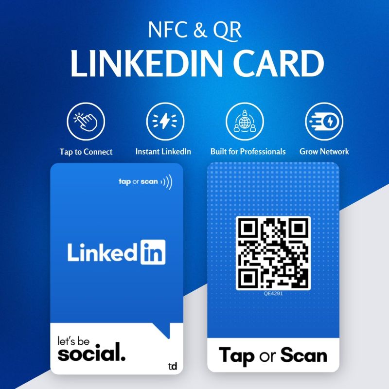 Information graphic from the Amazon listing for tinydabba Custom LinkedIn Card
