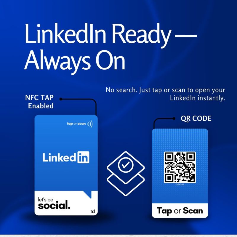 Information graphic from the Amazon listing for tinydabba Custom LinkedIn Card